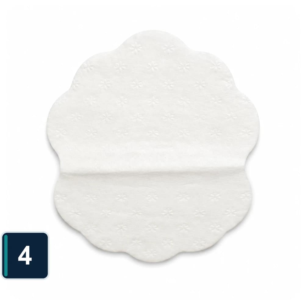 White MAQIHAN pad with a rounded scalloped edge viewed from above.