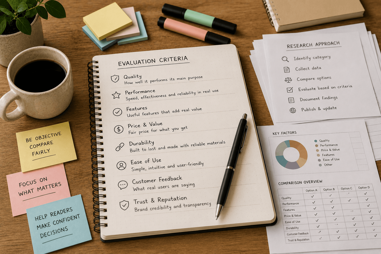 Criteria being defined and organized in an editorial workspace.