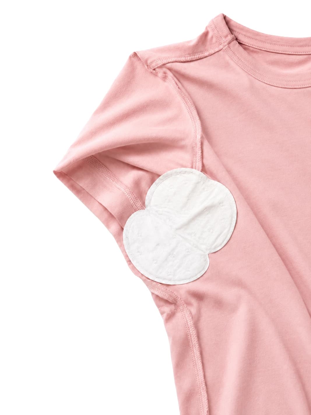 Underarm sweat pad positioned near the underarm area of a shirt